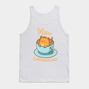 Meow Cat Catpuccino Tank Top